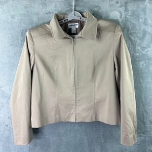 Pendleton Womens Beige Full Zip Jacket Cotton Stretch Size 16